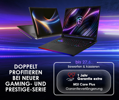 Bewerten-Aktion für MSI Gaming- und Prestige-Laptops