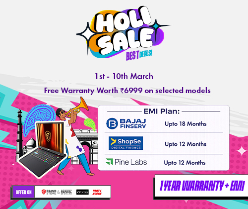 2026 MSI Holi Laptops Sale - Free 1-Year Extra Warranty Extension