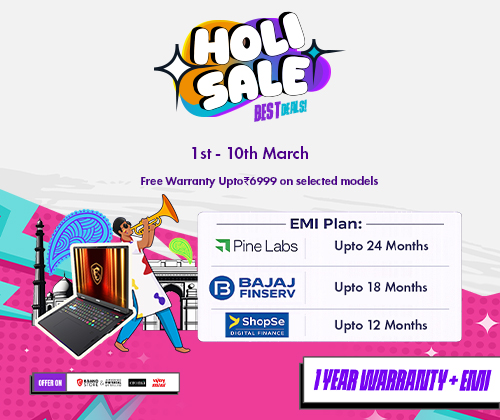 2026 MSI Holi Laptops Sale - Free 1-Year Extra Warranty Extension